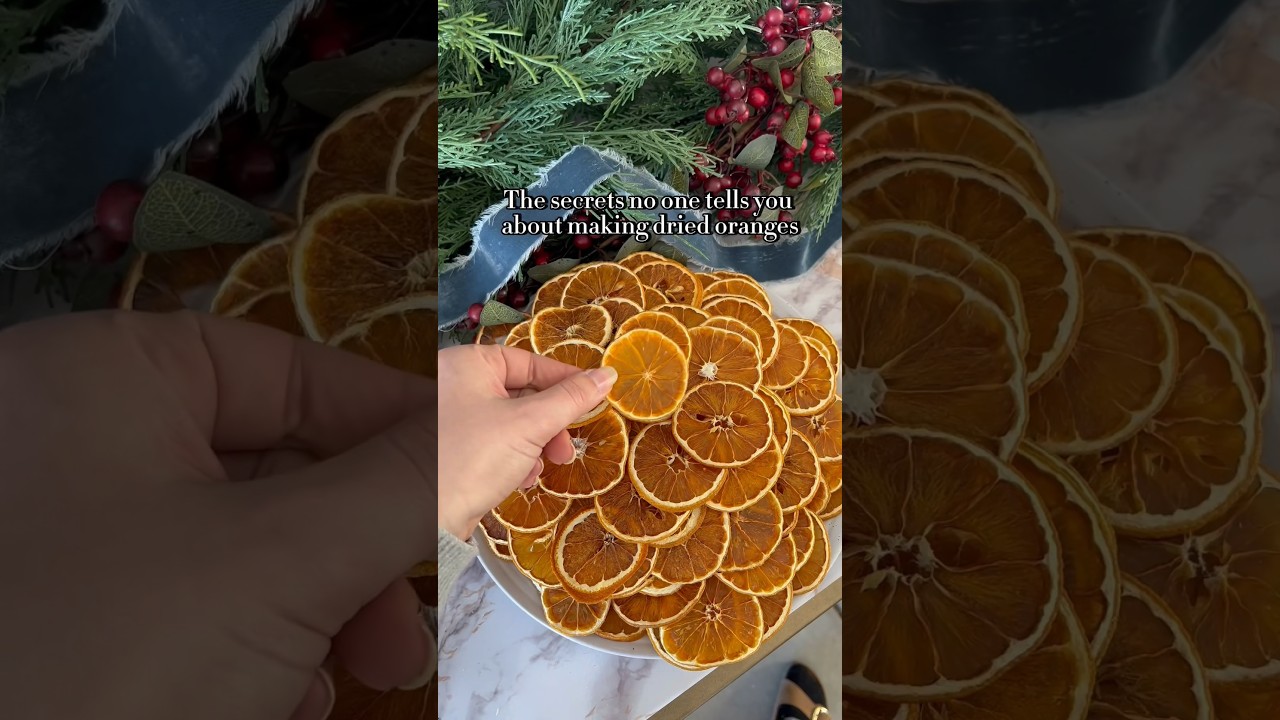 How to make PERFECT dried orange slices for holiday decorations 🍊 #christmasdecor #holidaydecor