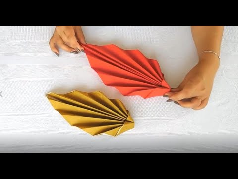 PLIER une SERVIETTE en FORME de FEUILLE d’arbre | Décorer la Table | Pliage Facile