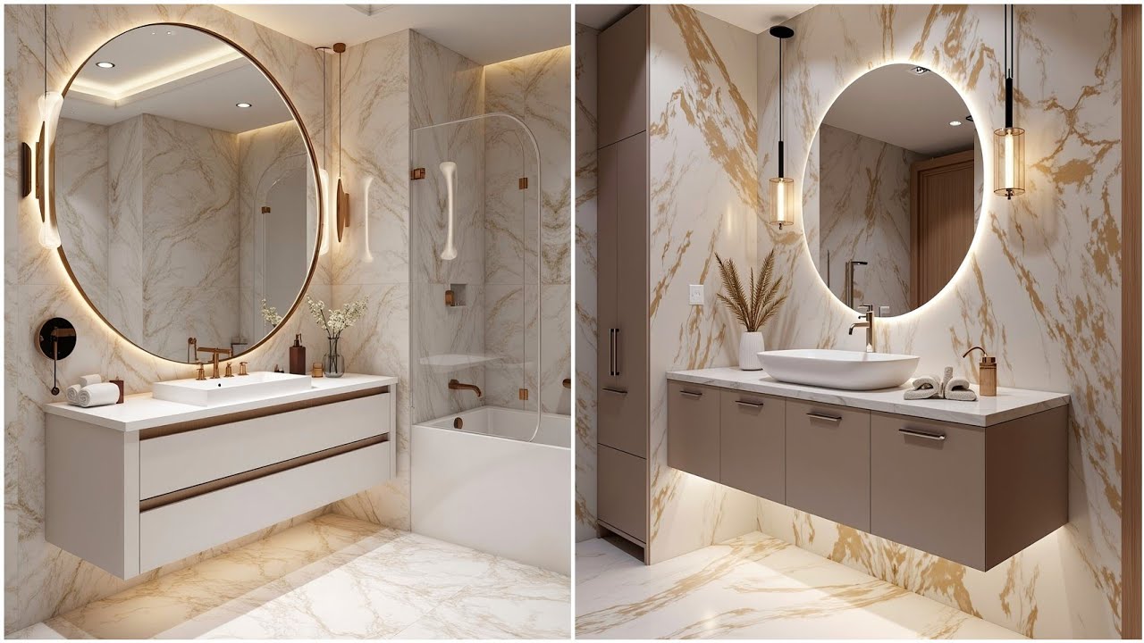 +100 Modern Small Bathroom Design Ideas 2025 | Stylish Shower Boxes, Washbasin & Tile Trends P2