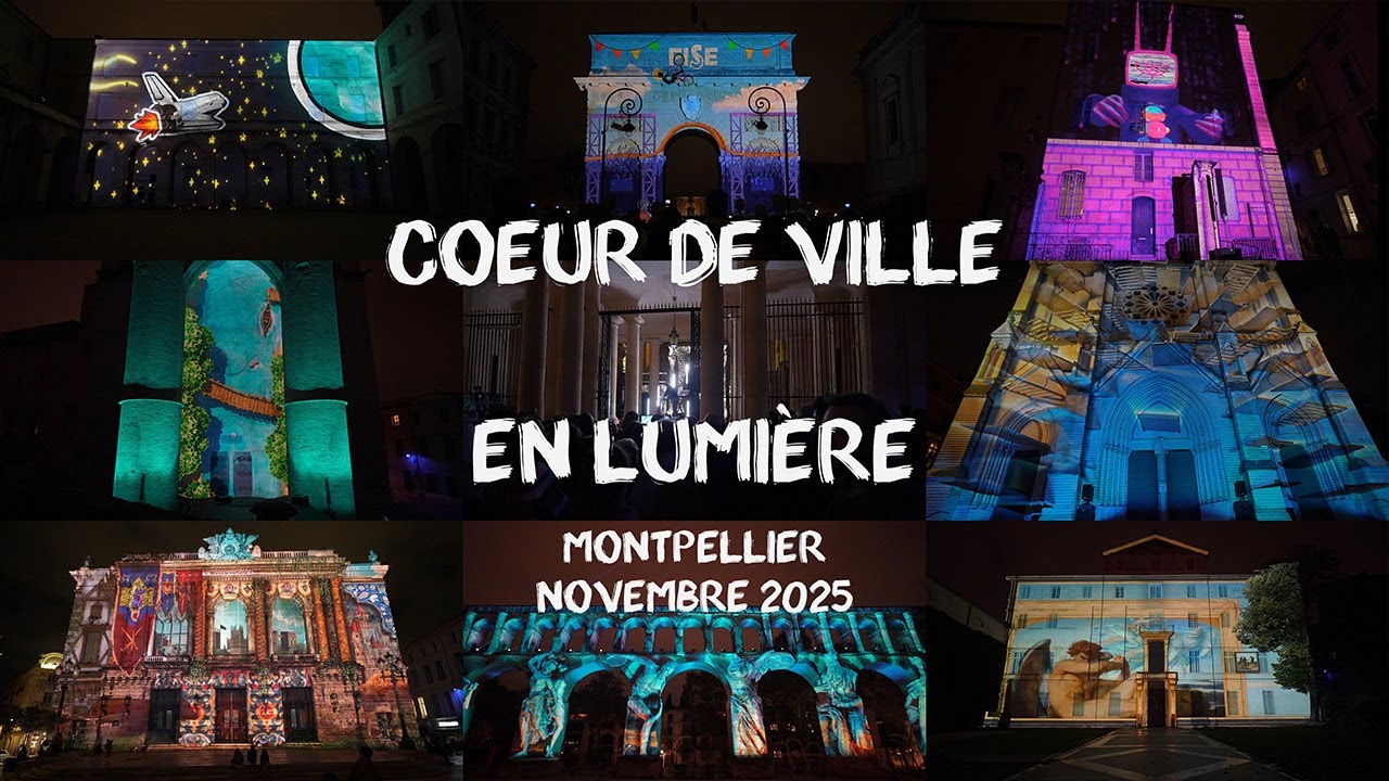Cœur de ville en lumières 2025 à Montpellier : tour de l'Ecusson et tous les spectacles