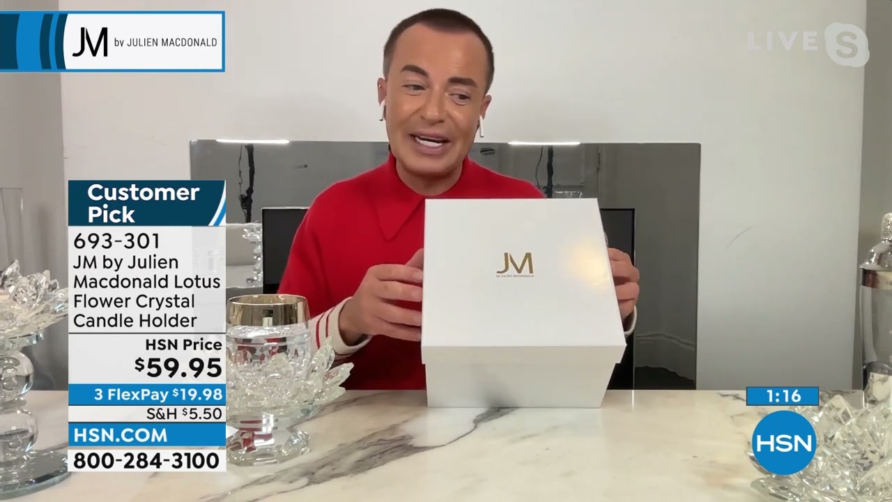 JM by Julien Macdonald Lotus Flower Crystal Candle Holder