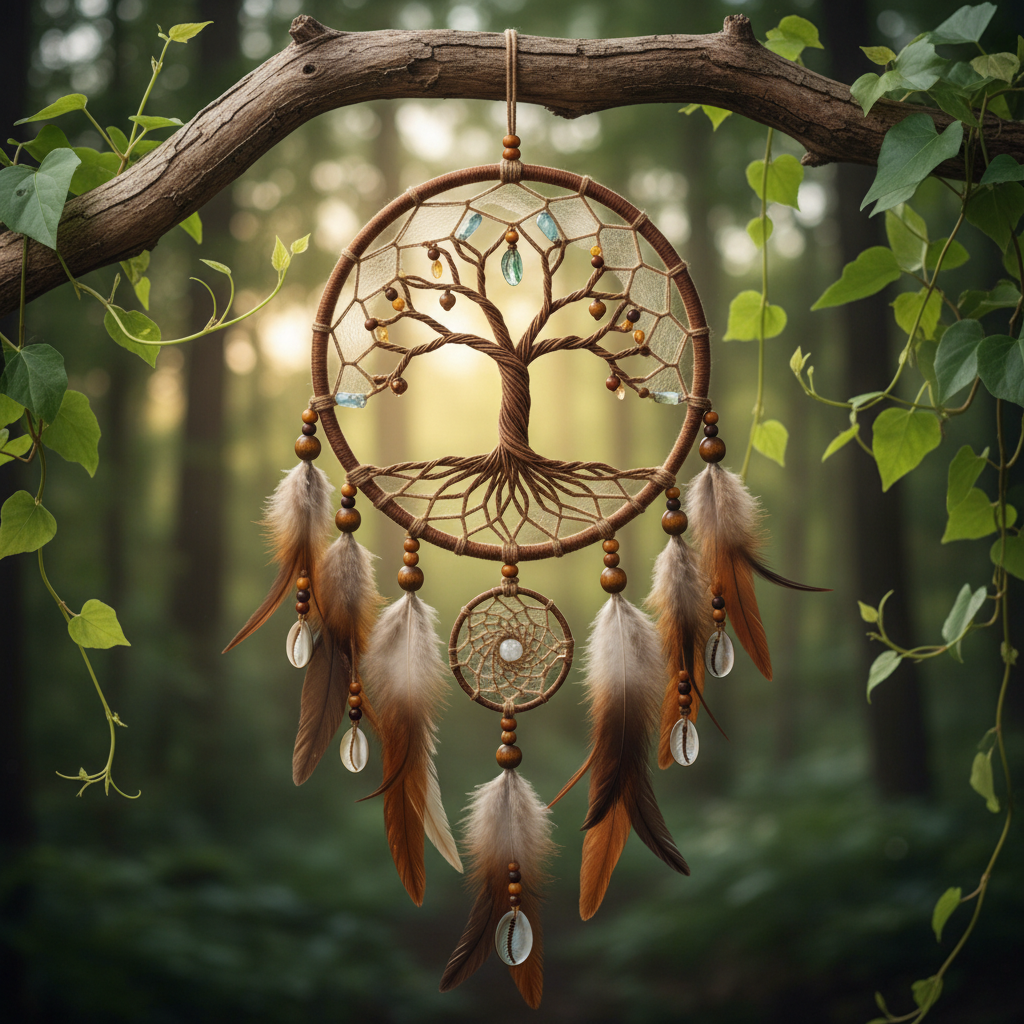 découvrez la signification profonde de l'attrape rêve arbre de vie, ses symboles spirituels et comment l'utiliser pour harmoniser votre intérieur et votre bien-être.