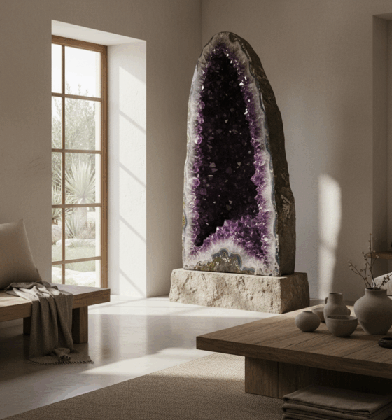 découvrez comment choisir une géode d'améthyste pour sublimer votre décoration intérieure avec élégance et harmonie, apportant à la fois beauté naturelle et énergie apaisante à votre espace.