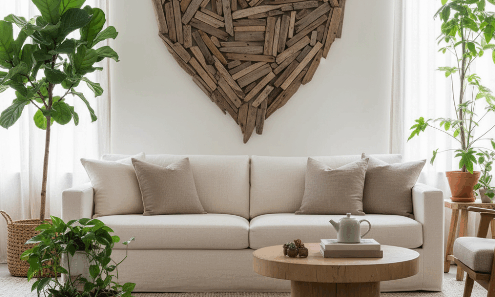 découvrez comment choisir des objets déco naturels et symboliques pour sublimer votre intérieur avec un cœur géant, alliant élégance et signification profonde.