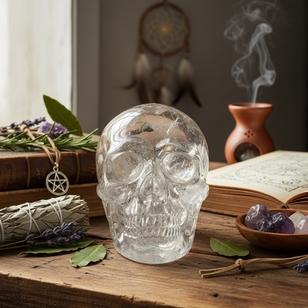 découvrez les usages traditionnels et la signification symbolique du crâne en cristal de roche, un objet mystique aux pouvoirs spirituels et énergétiques reconnus.