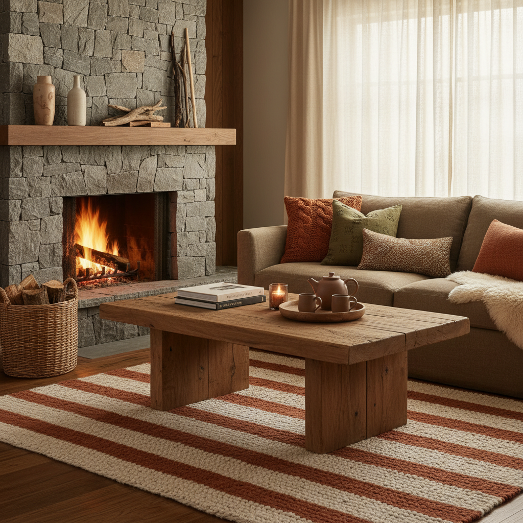 découvrez la déco hiver 2025, où chaleur et authenticité se rencontrent grâce à l'utilisation harmonieuse des matériaux naturels pour un intérieur cosy et tendance.