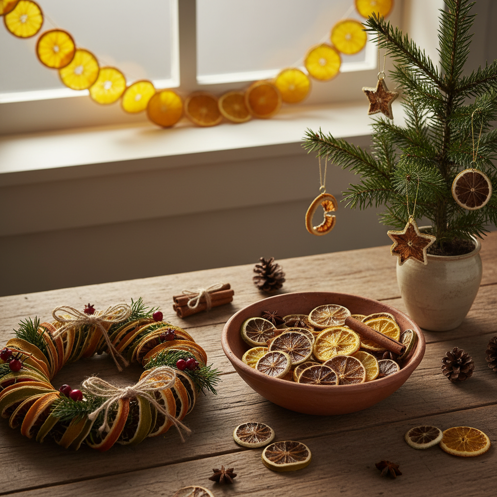 découvrez 4 idées diy simples d'agrumes séchés pour une décoration de noël naturelle, chaleureuse et lumineuse. apportez une touche festive et parfumée à votre intérieur.