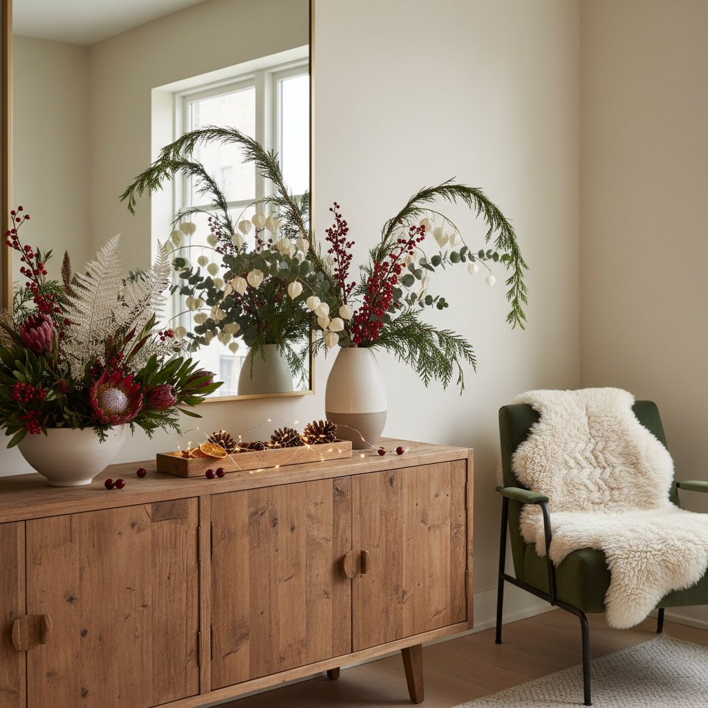 découvrez une décoration de noël végétale originale qui sublime votre intérieur sans utiliser de sapin ni de couronne. une fête réinventée pleine de naturel et d'élégance.