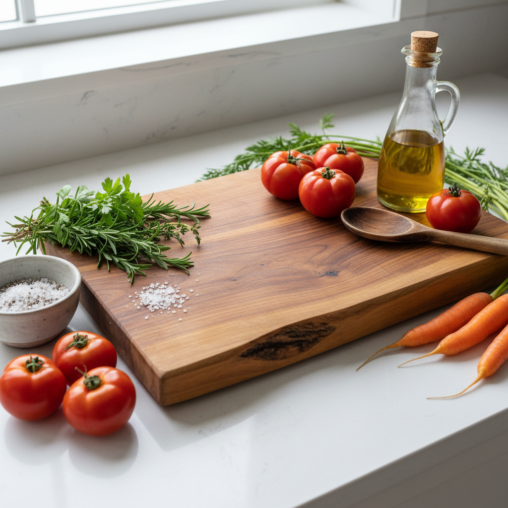 découvrez nos planches en bois pour cuisine, des accessoires naturels et incontournables pour allier praticité et esthétique dans votre espace culinaire.