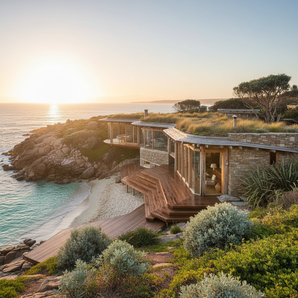 découvrez une maison australienne au style naturel, idéalement nichée en bord de mer, offrant un cadre de vie paisible et une harmonie parfaite avec la nature environnante.