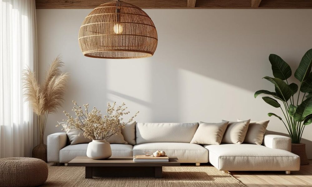 découvrez notre sélection de lustres en osier, parfaits pour apporter une ambiance douce et chaleureuse à votre intérieur grâce à leur lumière naturelle et leur design élégant.