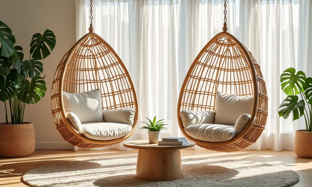 découvrez notre sélection de suspensions en rotin tendance et bénéficiez de conseils pratiques pour choisir le modèle idéal qui sublimera votre intérieur avec style et naturel.