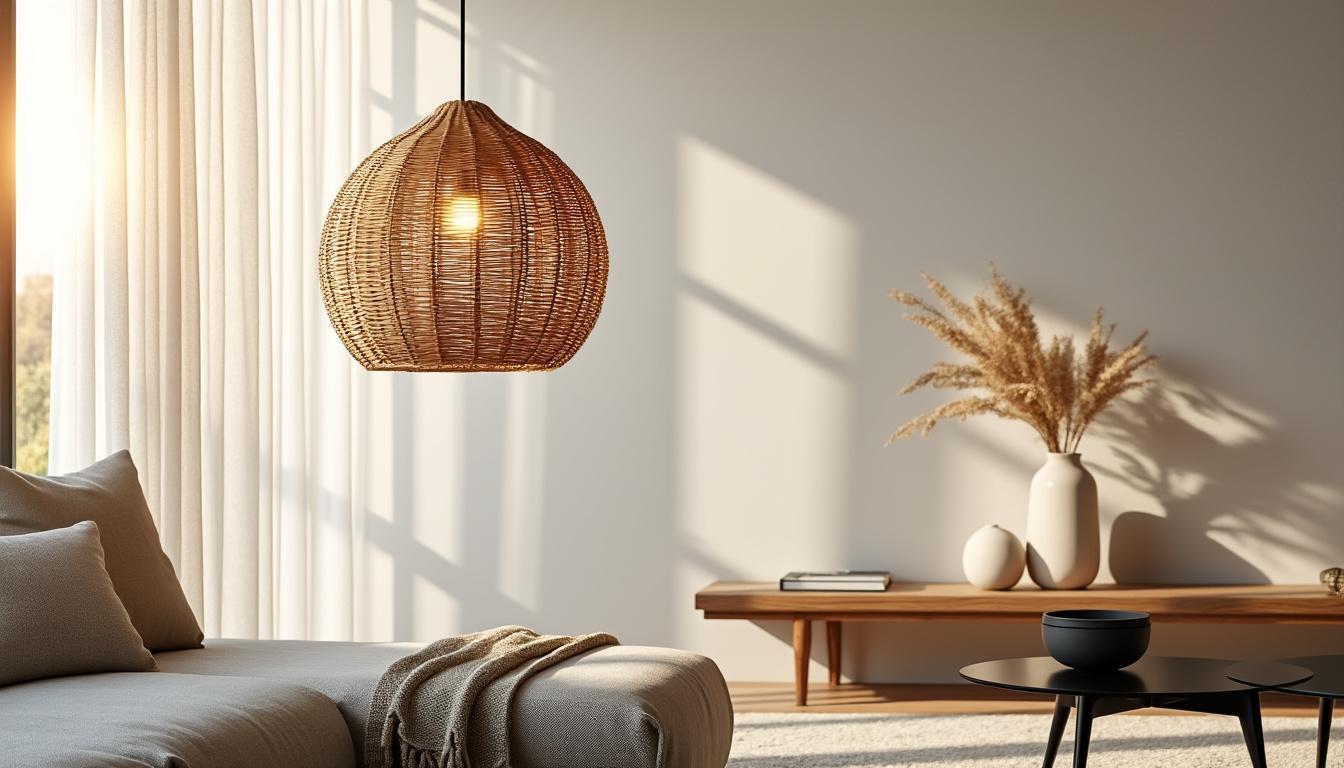 découvrez l'abat-jour en rotin, l'accessoire parfait pour apporter chaleur et élégance naturelle à votre intérieur. sublimez votre décoration avec ce modèle tendance et authentique.