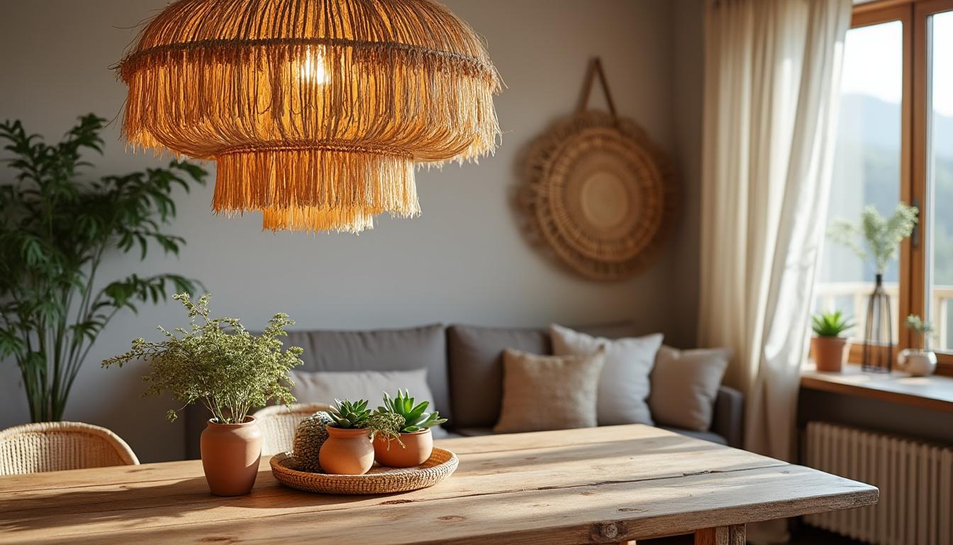 découvrez nos lustres en paille pour une décoration bohème et naturelle qui apporte chaleur et charme à votre intérieur.