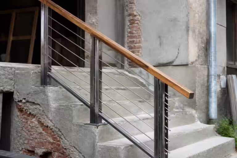 découvrez notre rampe innovante en matériau de chantier, idéale pour stabiliser vos escaliers instables à moitié prix. alliez solidité et style facilement !