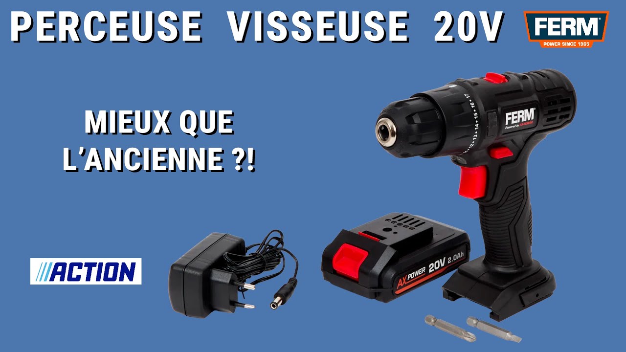 Review et Test Perceuse Visseuse 20V FERM Action (avis)